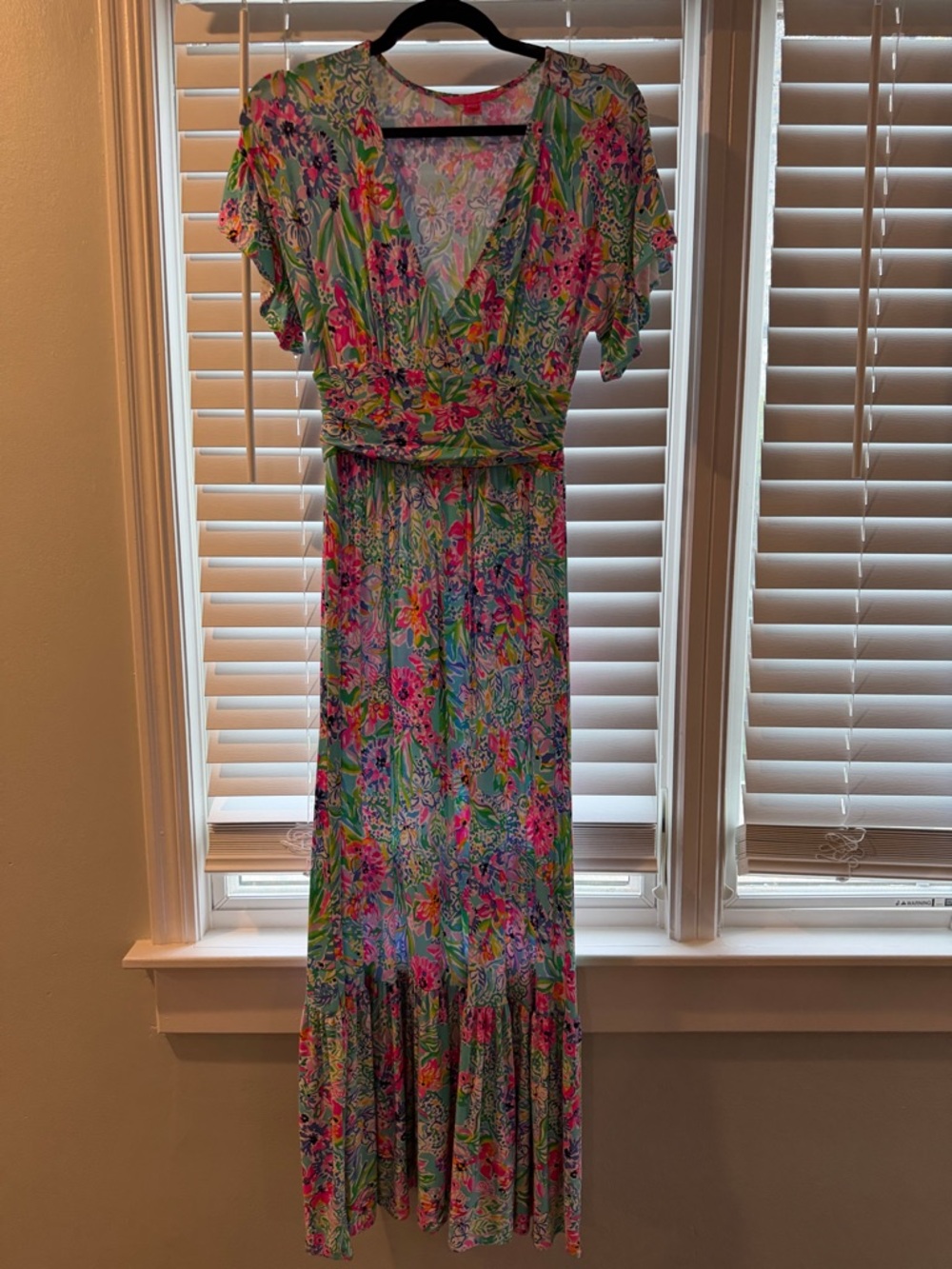 Lilly Pulitzer Tropical Floral Maxi Dress in Pink, Green & Blue